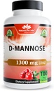 NaturaLife Labs Organic D-Mannose 1300 mg with Organic Cranberry Extract 100 mg / サービングあたり – 100 カプセル – 非GMO、グルテンフリー、ビーガン