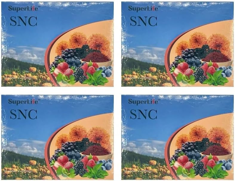 ジェネリック4パックSNCスーパーライフニューロンケアサポート視力向上ビジョンブラー認知ドライ(15サチェット/ボックス)、ブルー