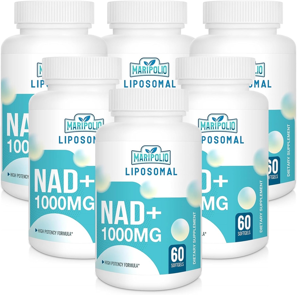 リポソームNAD+サプリメント1000mg | 最大のNAD Pontecy | マックス吸収 | 純粋なNADサプリメント | エネルギーとDNAの修理、老化の防衛、脳機能 | 360 Softgels