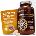 OmniBiotics究極のビタミンCサプリメント2000mg - 亜鉛、エルダーベリーエキス、およびD3 - 高効力免疫サポート&コラーゲンブースター - 120ビーガンタブレット