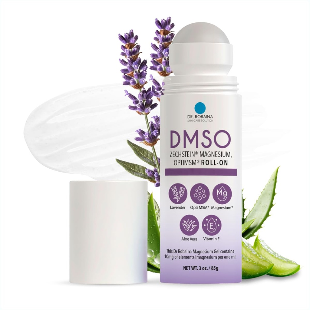 Dr. Robaina DMSO ラベンダーロールオン – 究極の皮膚の快適性と栄養 | 99.9% 純粋なアルニカ、マグネシウム、アロエベラ、ビタミンEで純粋な医薬品グレード | アメリカ製