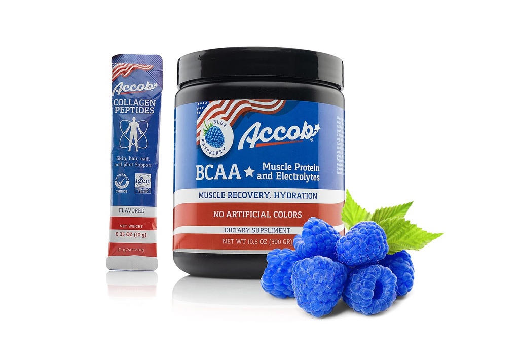 BCAAパウダーブルーラズベリープレまたはポストワークアウト、アミノ酸+電解液、7,2g BCCAs for Men and Women-30、コラーゲンペプチド+ 10g