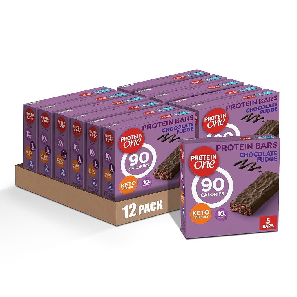 タンパク質 1 90カロリープロテインバー、チョコレートファッジ、ケトフレンドリー、5 Ct、4.8 oz(12パック)