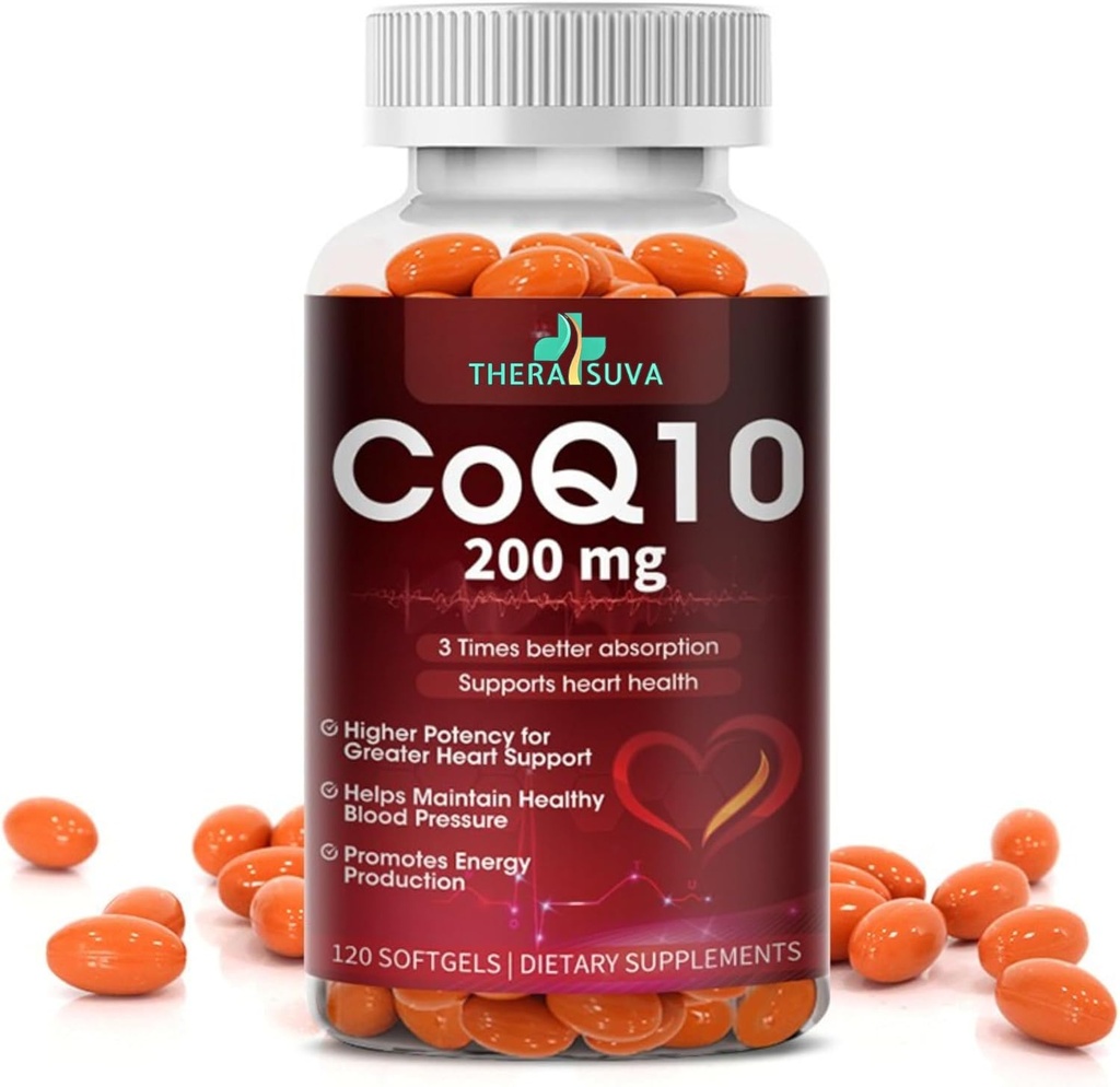 高吸収性CoQ10 200 mg - 心臓、スタミナ、脳のサポートのためのグルテンフリーのSoftgels - 60日の供給、120カウント