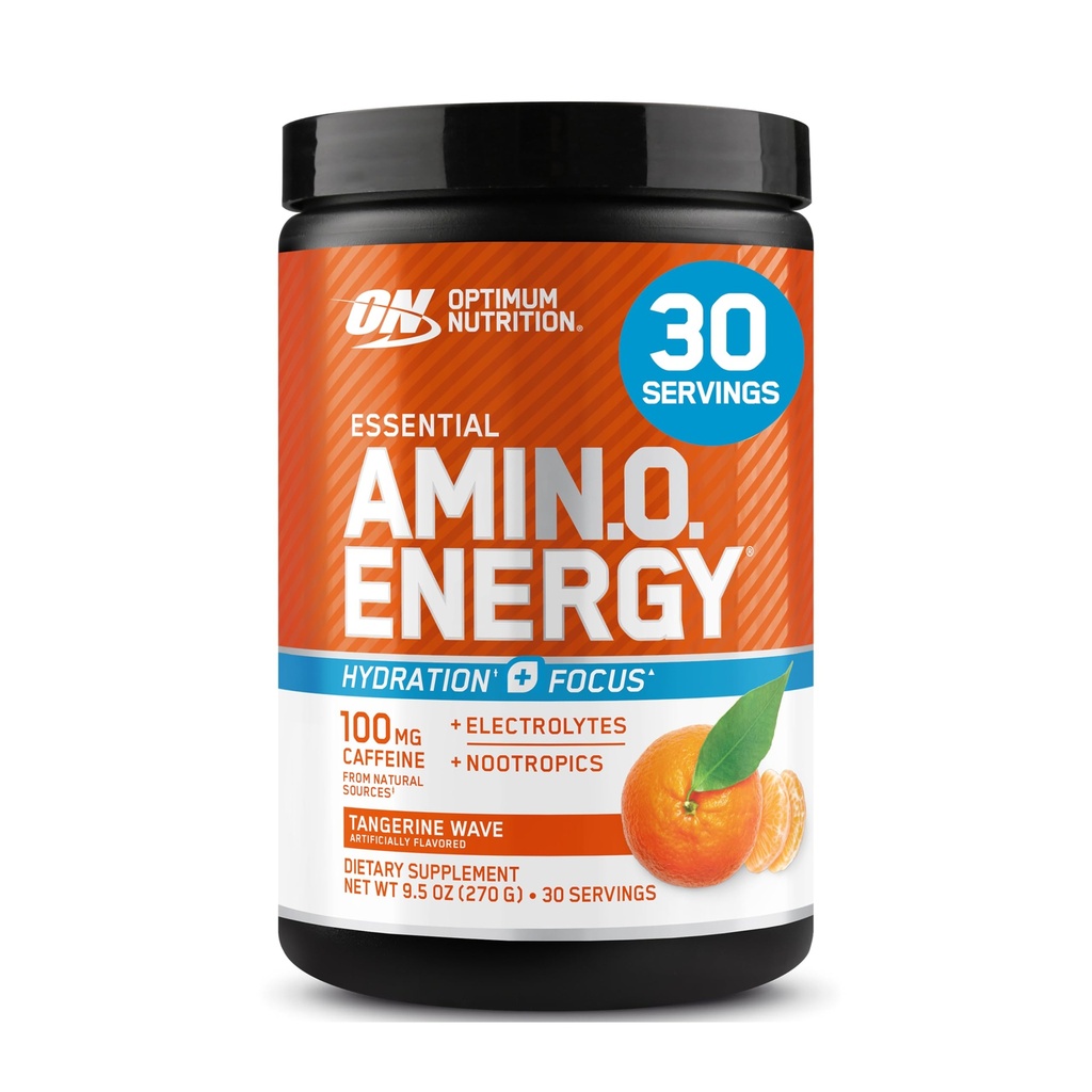 BCAA、Electrolytes、Caffeine、Tangerine Wave、30のサービング(パッケージ5月Vary)と、最適な栄養アミノエネルギーパウダー
