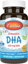 Carlson - Kid's Chewable DHA、100 mg DHA、脳&ビジョン機能、成長&開発、オレンジ、60 Chewable Softgels