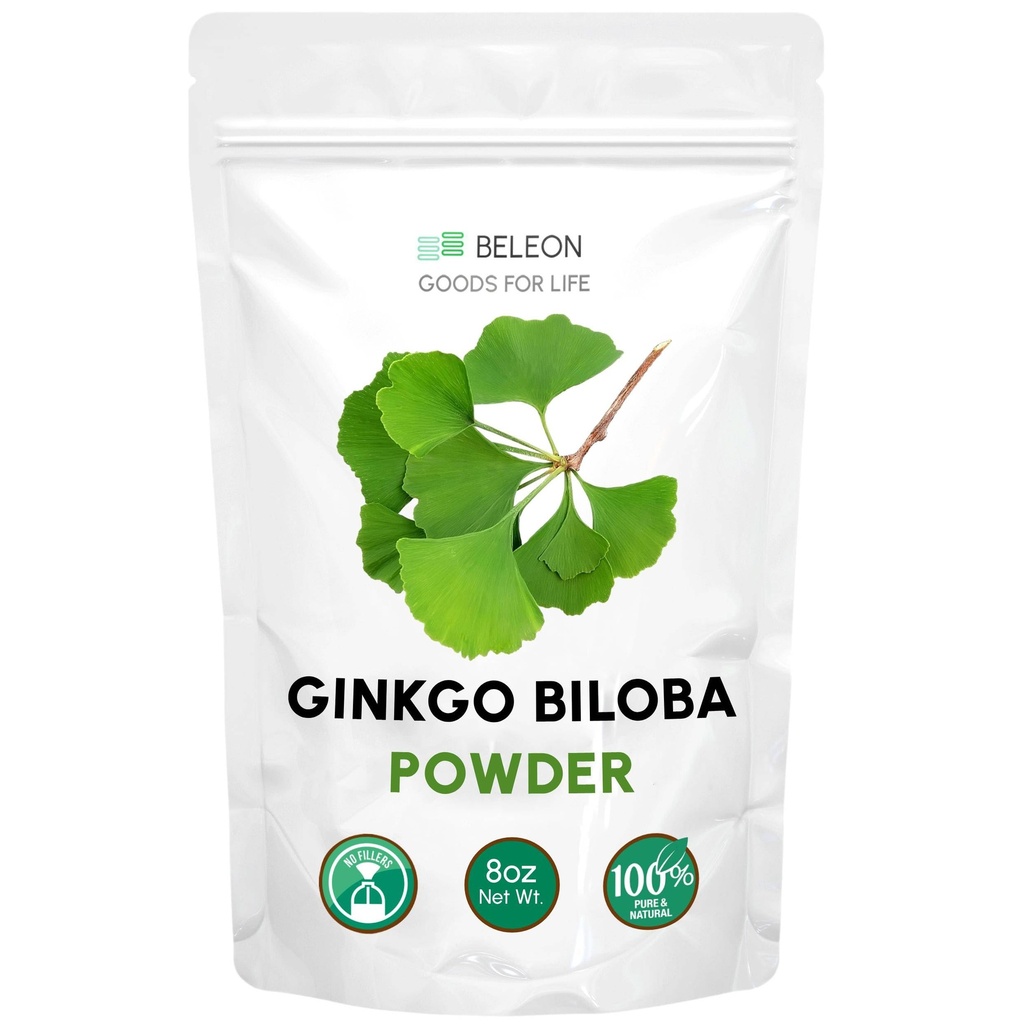 GinkgoのBilobaの粉8のoz -純粋で自然な補足、頭脳サポート、精神的な警戒、注入口は放します