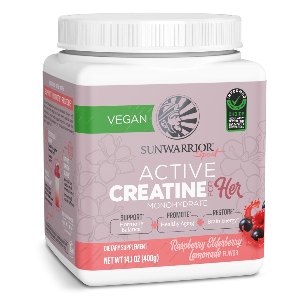 女性の Monohydrate の粉のための Sunwarrior のクレアチン Micronized 前のワークアウトの回復補足サポート 筋肉建物の強さの訓練の認知 | ビーガンおよび容易に 50 のサービング、ラズベリーのレモネードを混合して下さい