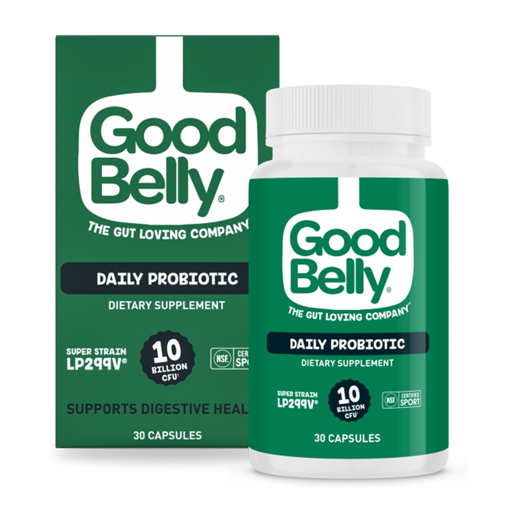消化の健康のためのGoodBellyプロバイオティックカプセル | ビーガンプロバイオティックサプリメント 10億人のライブ文化 | 女性のためのプロバイオティクス | 30カプセル