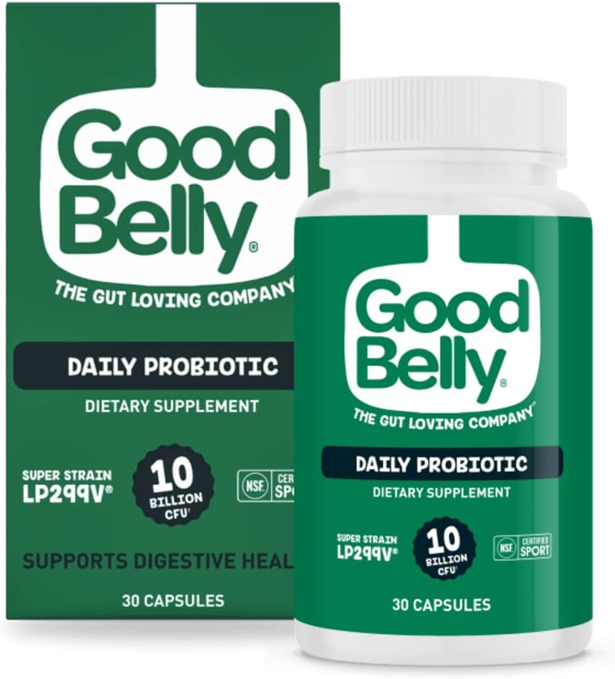 消化の健康のためのGoodBellyプロバイオティックカプセル | ビーガンプロバイオティックサプリメント 10億人のライブ文化 | 女性のためのプロバイオティクス | 30カプセル