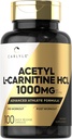 カルライル・アセチル L-カルニチン HCL | 1000mg | 100カプセル | アドバンスト・アスリートフォーミュラ | プレワークアウト・サプリメント | 非GMO&グルテンフリー