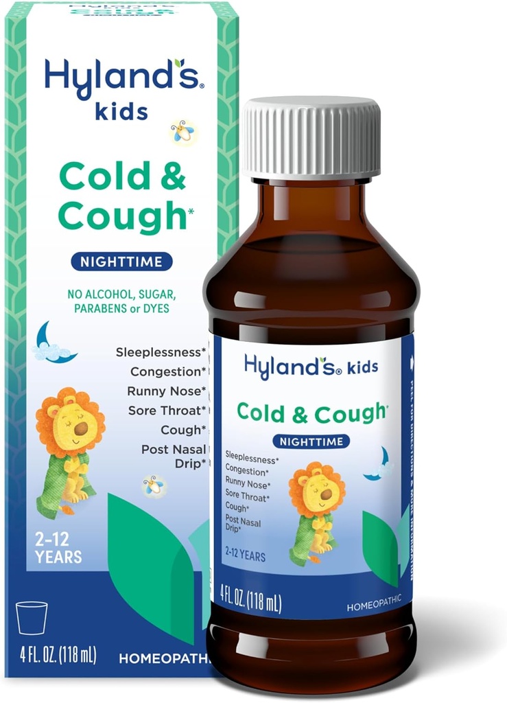 ハイランドの子供風邪と咳、子供の年齢のためのナイトタイム咳シロップ薬2とアップ、Decongestant、ソアの喉の救済と眠り、一般的な風邪症状の救済、4 Fl Oz