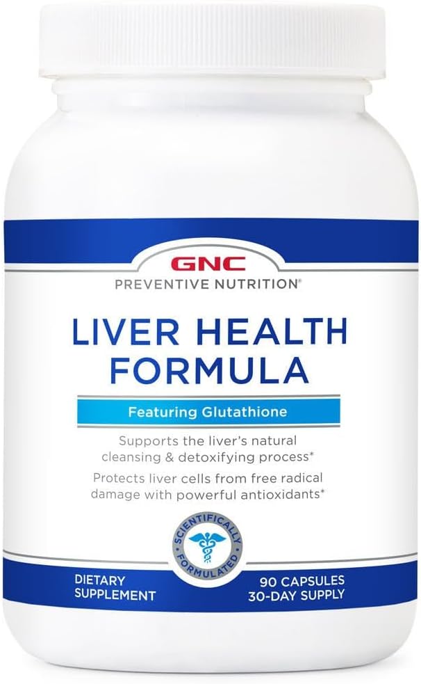 GNC Preventive Nutrition Liver Health Formula, Features Glutathione, 90 Capsules