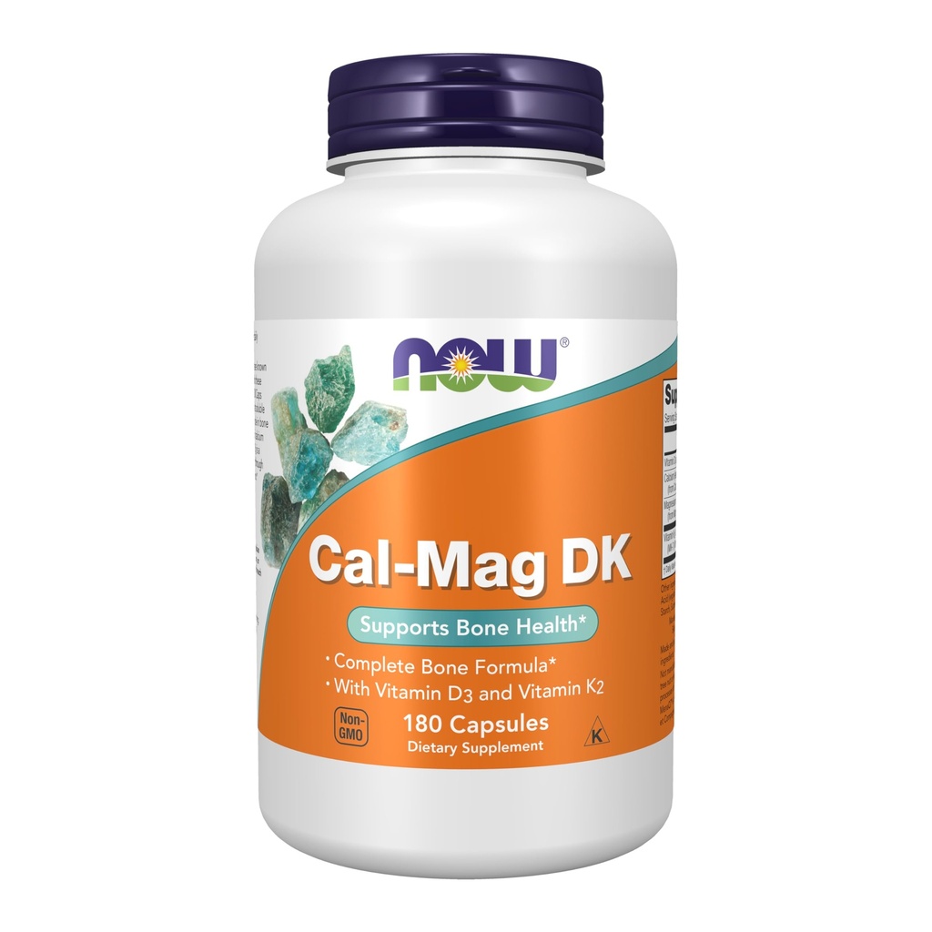 NOW FoodsはビタミンD-3およびビタミンK-2のCal-Mag DKを補います、骨の健康*、180のカプセルを支えます