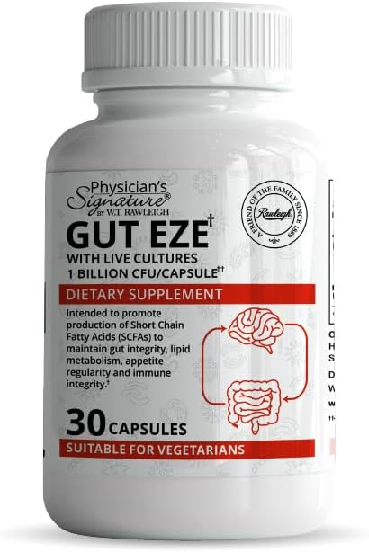 Rawleigh Gut Eze: 30 カプセル, 男性と女性のための毎日のベジタリアンプロバイオティクス,1 Billion CFU/Cap, Microbiome-Based, SCFA 生産 + Gut, Digestive, Immunity, Appetite & Lipid サポート, Non-GMO