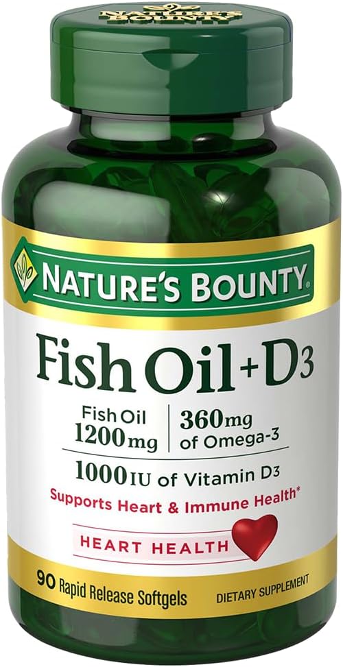 Nature's Bounty Fish OilとビタミンD3、90カウント