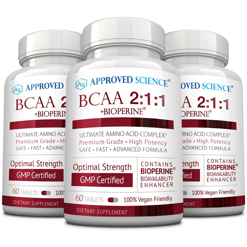 承認された科学BCAAの補足- 180のタブレット- 2400mg -性能を高め、筋肉開発を高めて下さい- Lロイシン、Lイソロイシン、L-ヴァリン-米国、非GMOでなされる