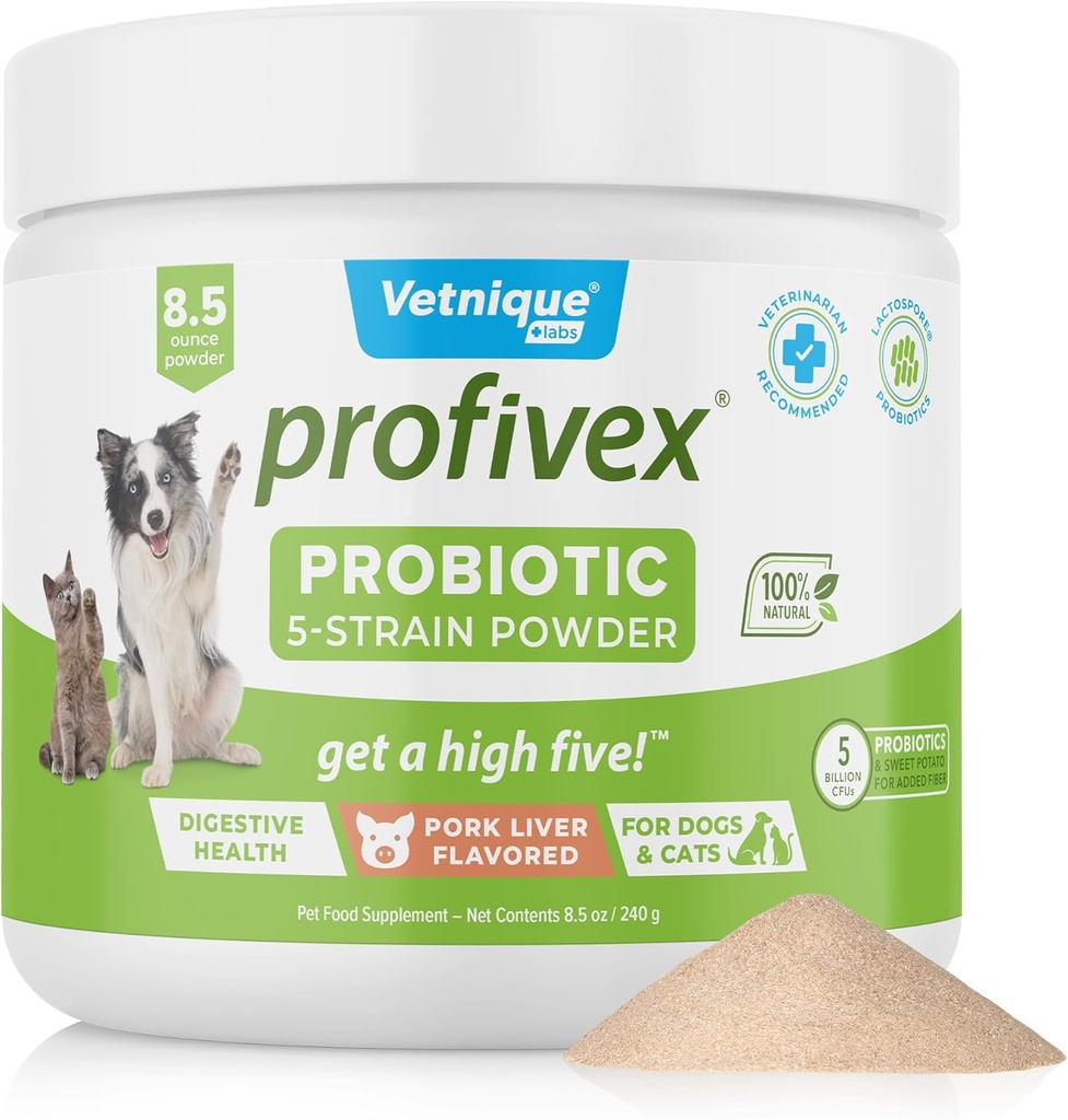 犬のためのVetnique Labs Profivex Probiotics すべての自然な犬の咀嚼及びDgestive健康のプロバイオティックの補足のための粉はプロバイオティクス及びプレバイオティクスの5の緊張を補います(粉、8.5oz)