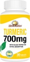 黒胡椒とターメリッククルクミンのRise-N-Shine 700mg - 皮膚と関節のサポートのためのハーブサプリメント - 30日の供給
