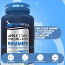 Herbtonics Keto Apple Cider Vinegar Gummies - 消化とデトックスサポート - Ketoサポートのための砂糖無料BHB高度なフォーミュラ - 母と未加工ACV - 120ビーガンACVグミー