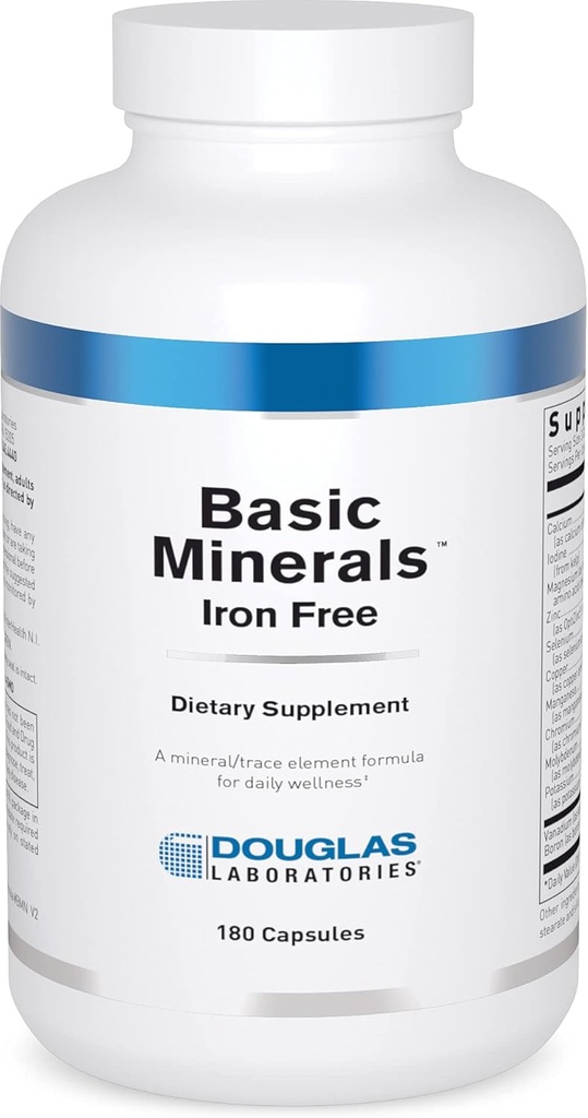 Douglas Laboratories Basic Minerals | Iron Free Mineral/Trace Element Formula to Support Overall Health | 180 Capsules