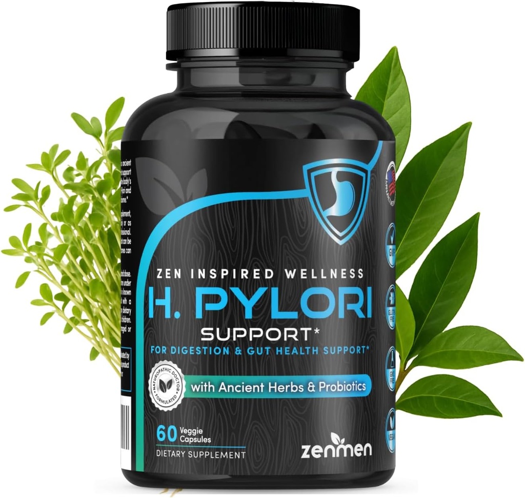 ゼンメン H. ピロリ サポート | 消化と GI の健康のためのマスティック ・ ガムと Lactobacillus Reuteri プロバイオティクス - サードパーティのテスト, 60 ビーガン, 米国製