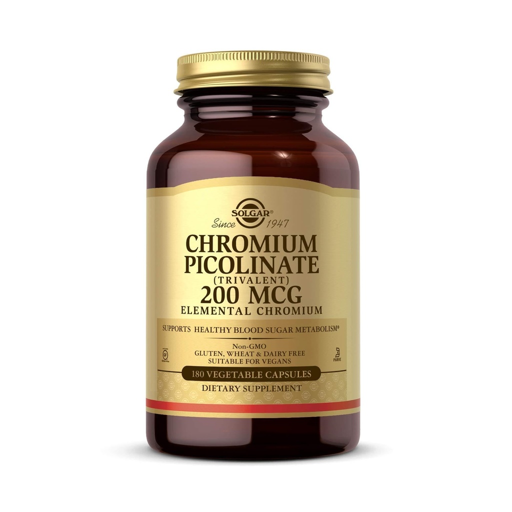 ソルガークロムピコリン酸塩200 mcg、180野菜カプセル - ヘルシーな血糖代謝をサポート - 非GMO、ビーガン、グルテンフリー、酪農場無料、コシャ - 180 サービング