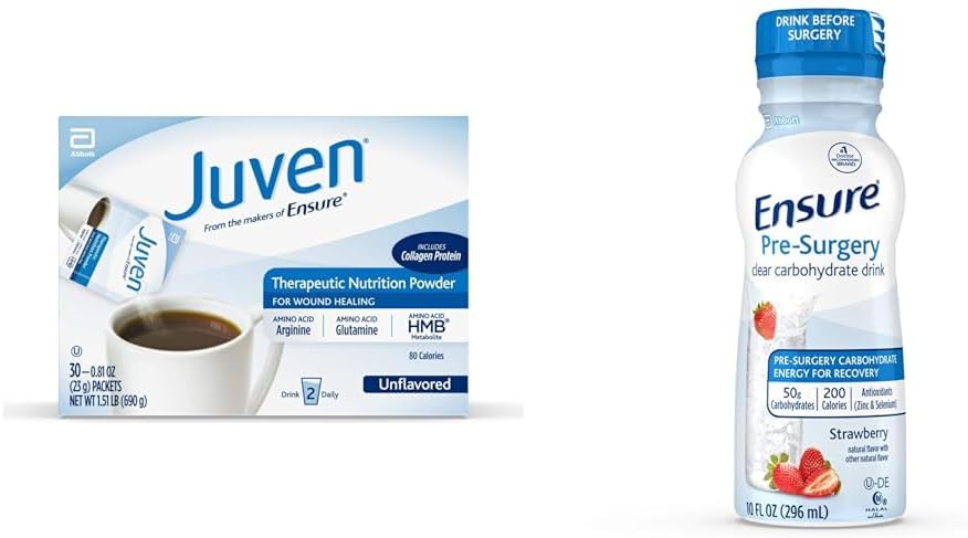 傷の治癒サポートのための Juven の治療上の栄養物の飲み物の組合せの粉は、コラーゲン蛋白質、不燃性、30 の計算を含み、プレ サージリー、明確な炭水化物の飲み物、いちご、10 の Fl の Oz (パッケージ 4)