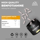 Benfotiamine 450mg – 90カプセル、アルファリポ酸&Lロイシン、毎日の栄養&ウェルネスフォーミュラとセルラー健康をサポート