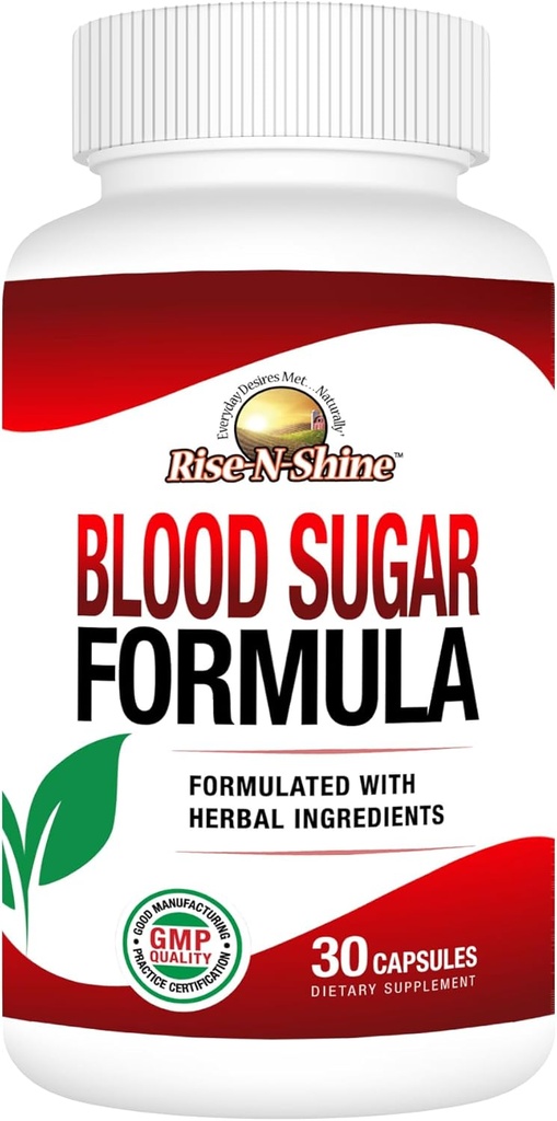 Rise-N-Shine Blood Sugar Formula with Cinnamon, Gymnema Sylvestre, Banaba, Guggul and More 30 Capsules