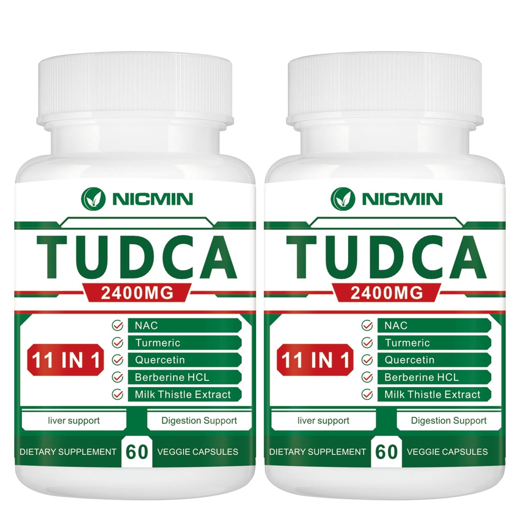 TUDCAは、肝臓デトックス&胆嚢クレンジング、男性と女性のためのアンチエイジング、消化の健康120カプセルのための2400MG、Bileソルトコンプレックスを補います