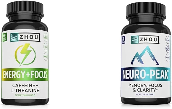 Zhou Caffeine 100mg L-Theanine 200mgの向知性60のカプセルおよびNeuroのピークの頭脳サポートDMAE Bacopa 30のカプセル