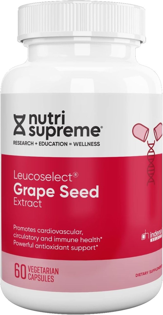 Nutri の最高によって Grapeseed のエキス Leucoselect の極度の酸化防止サポート、心血管の健康、Kosher は 60 カプセルを証明しました