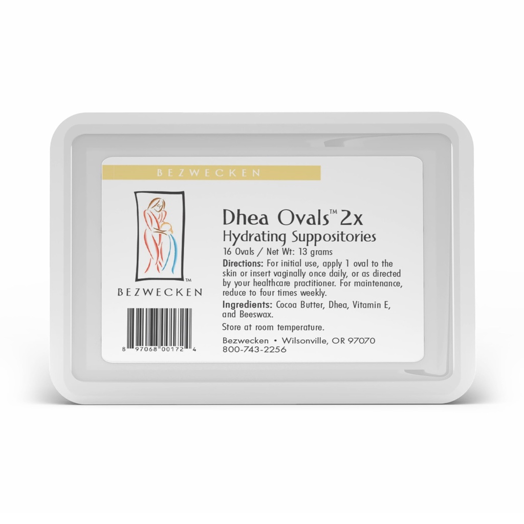 Bezwecken - DHEA Ovals 2X - 16 Oval Suppositories - エストロゲンとプロゲステロンの自由 - 同じ信頼できる式 - 髄膜女性における腟の乾燥を軽減するための専門式