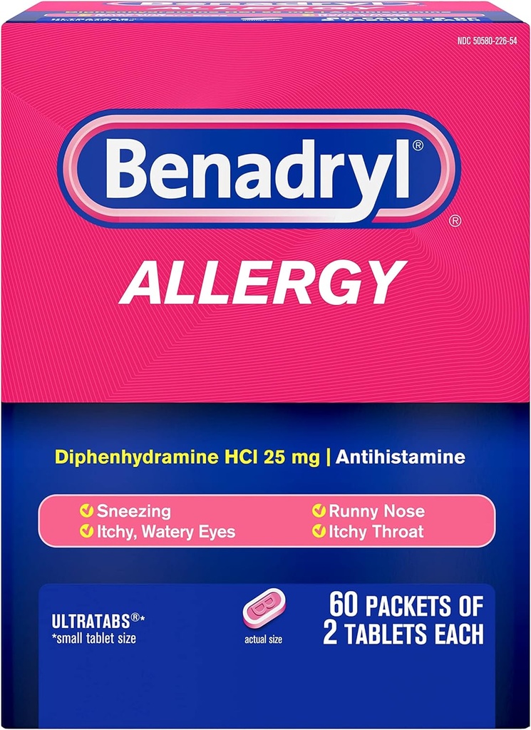 BenadrylのアレルギーULTRATAB 60X2 DISPENSIT