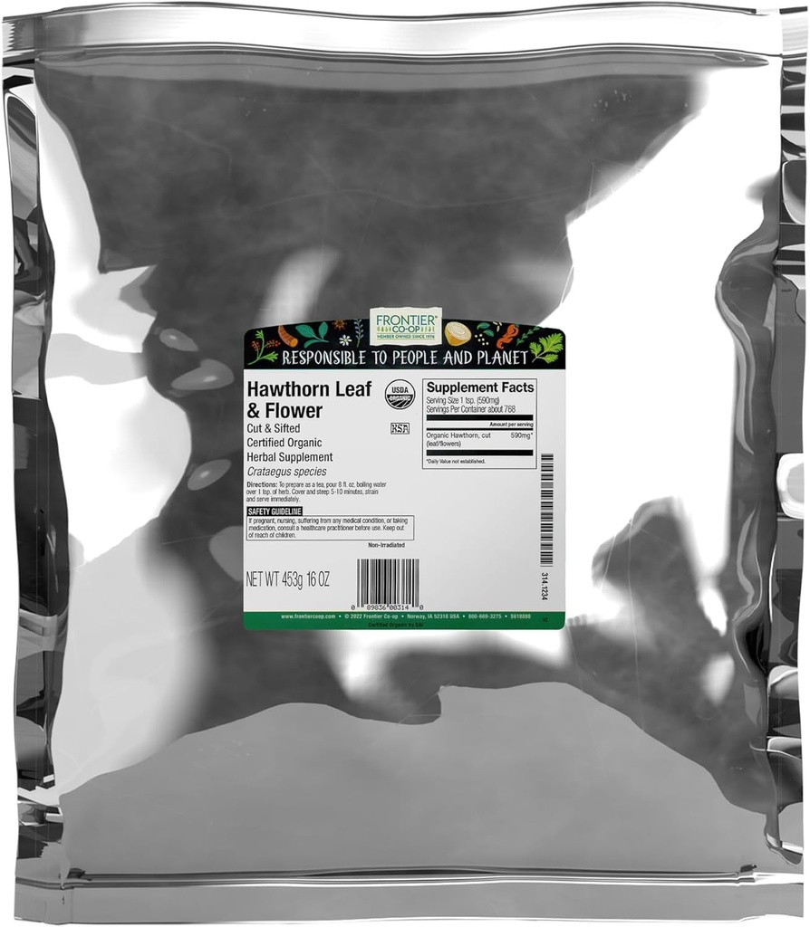 Frontier Co-op Organic Cut & Sifted Hawthorn Herb 1lb