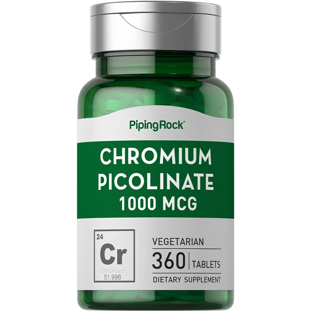 パイピングロッククロムピコリネート1000mcg | 360錠丸薬 | ベジタリアン・ノンGMO・グルテンフリー対応商品