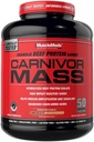 MuscleMeds CARNIVORの固有ビーフの蛋白質の隔離の揺れ、50グラム蛋白質、125グラムの炭水化物、0脂肪、0の砂糖、Lactoseは、ハラールによって証明される、チョコレートピーナツのバター、6ポンド放します