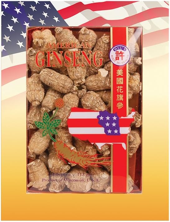 Hsu's Ginseng SKU 113-4 | ショート・ミディアム・スモール | マラソン・コ・ウィスコンシン・アメリカからアメリカのジンセンを栽培 | 氏花の旗艦 | 4oz Box, 西洋参戦, B0054ELDEY