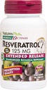 Natures Plus Herbal Actives Resveratrol、拡張リリース - 125 mg、60ベジタリアンタブレット - グルテンフリー - 30サービング