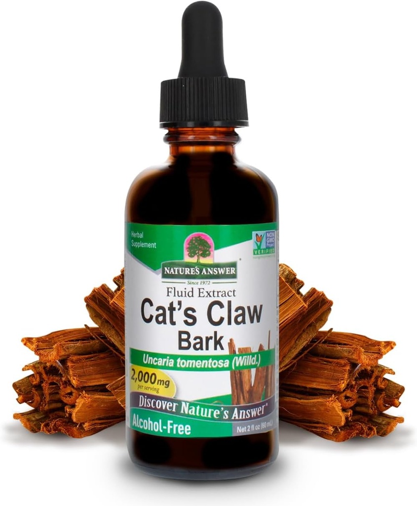 Nature's Answer Cat's Claw Bark Liquid Extract Supplement 2 Ounce - アルコール無料猫 Claw Tincture & カプセル 関節と筋肉のサポート、ビーガン、非GMO、グルテンフリー、コシャ