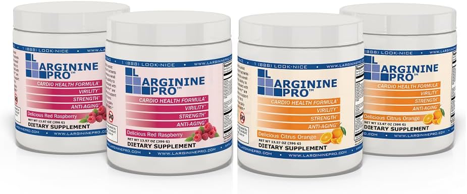 L-ARGININE PRO | 5,500mg L-Arginine Plus L-Citrulline 1,100mg ラズベリー&オレンジパウダードリンクミックス 窒素酸化物製造用サプリメント