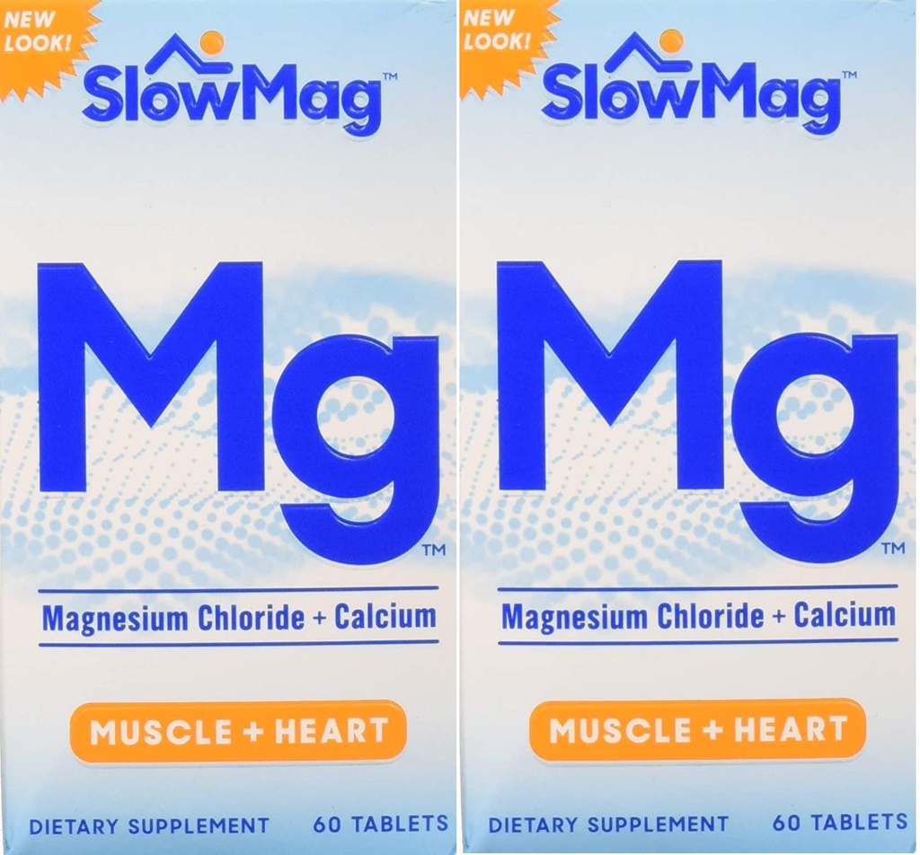 カルシウム、包装の5月のVary、60の計算が付いているSlow-MagのSlow-Magのマグネシウムの塩化物(2のパック)
