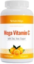 Nutri-AlignメガビタミンC | 120 高強度ビタミンC 1000mgカプセル - ビタミンCと亜鉛、鉄&銅サプリメント | VIT Cサプリメント | グルテン&砂糖無料 | 強力な抗酸化剤