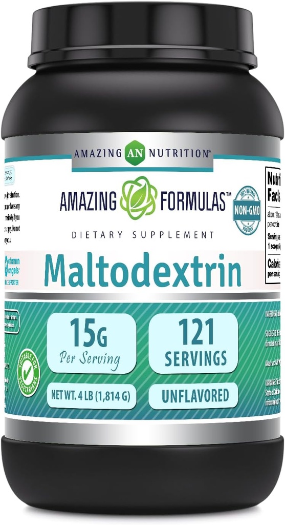 アメイジングフォーミュラ Maltodextrin | サービングあたりの15グラム | 121 サービング | 4 Lbパウダーサプリメント | アメリカ製