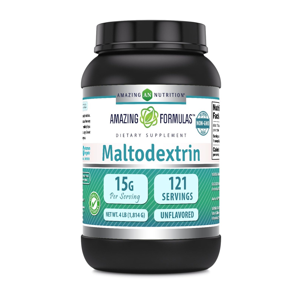 アメイジングフォーミュラ Maltodextrin | サービングあたりの15グラム | 121 サービング | 4 Lbパウダーサプリメント | アメリカ製