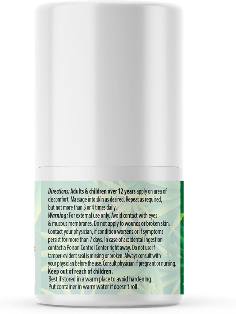 ANUMEDの麻ロールオン4000mg痛みの軽減。 反炎症性、自然な回復、接合箇所、筋肉、神経痛の回復のためのArnica +のターメリックとの速い機能、長続きがする、最高の強さ(1ozの2パック)