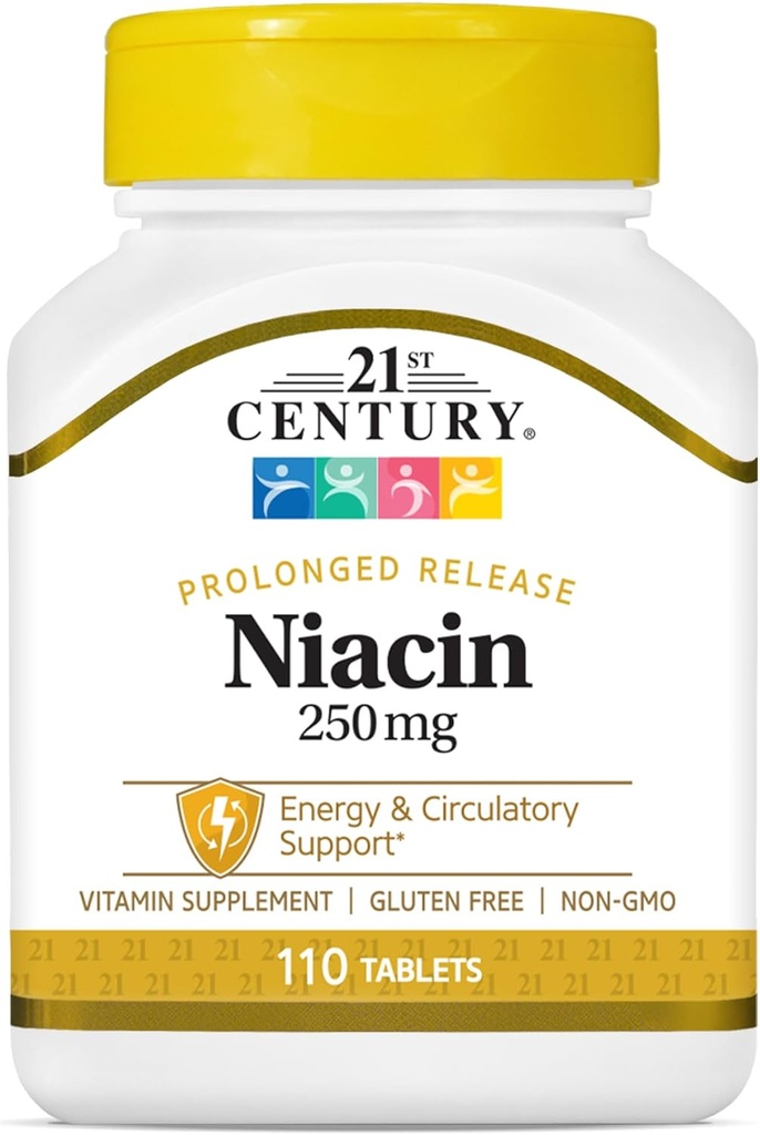 21st Century Niacin 250 mg Tablets, 110-Count (Pack of 2)