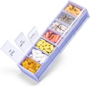 Extra Large Weekly Pill Organizer 2 Times a Day - Betife 7 Day Pill Box, AM PM Pill Case with Double Layer Jumbo Compartment for Pills, Vitamin, Fish Oil, Supplements(Puple/White)