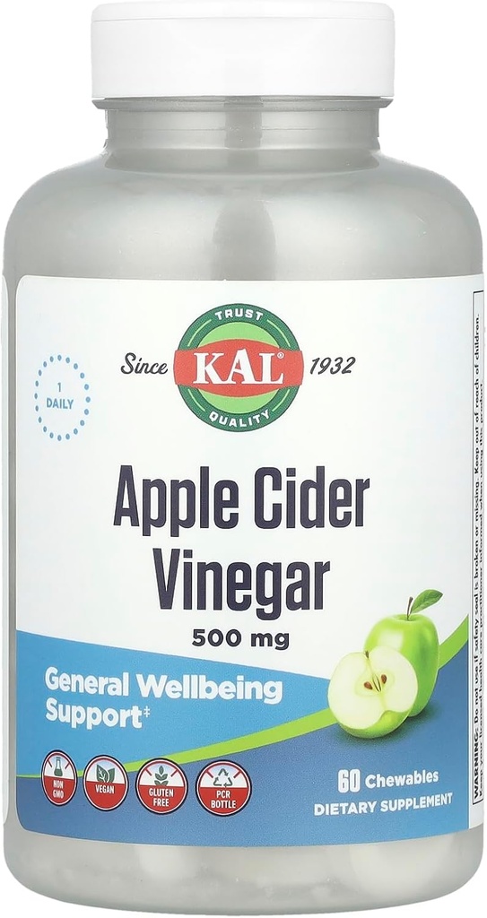 カルアップルサイダー酢 - 500 mg - 60 咀嚼可能な錠剤